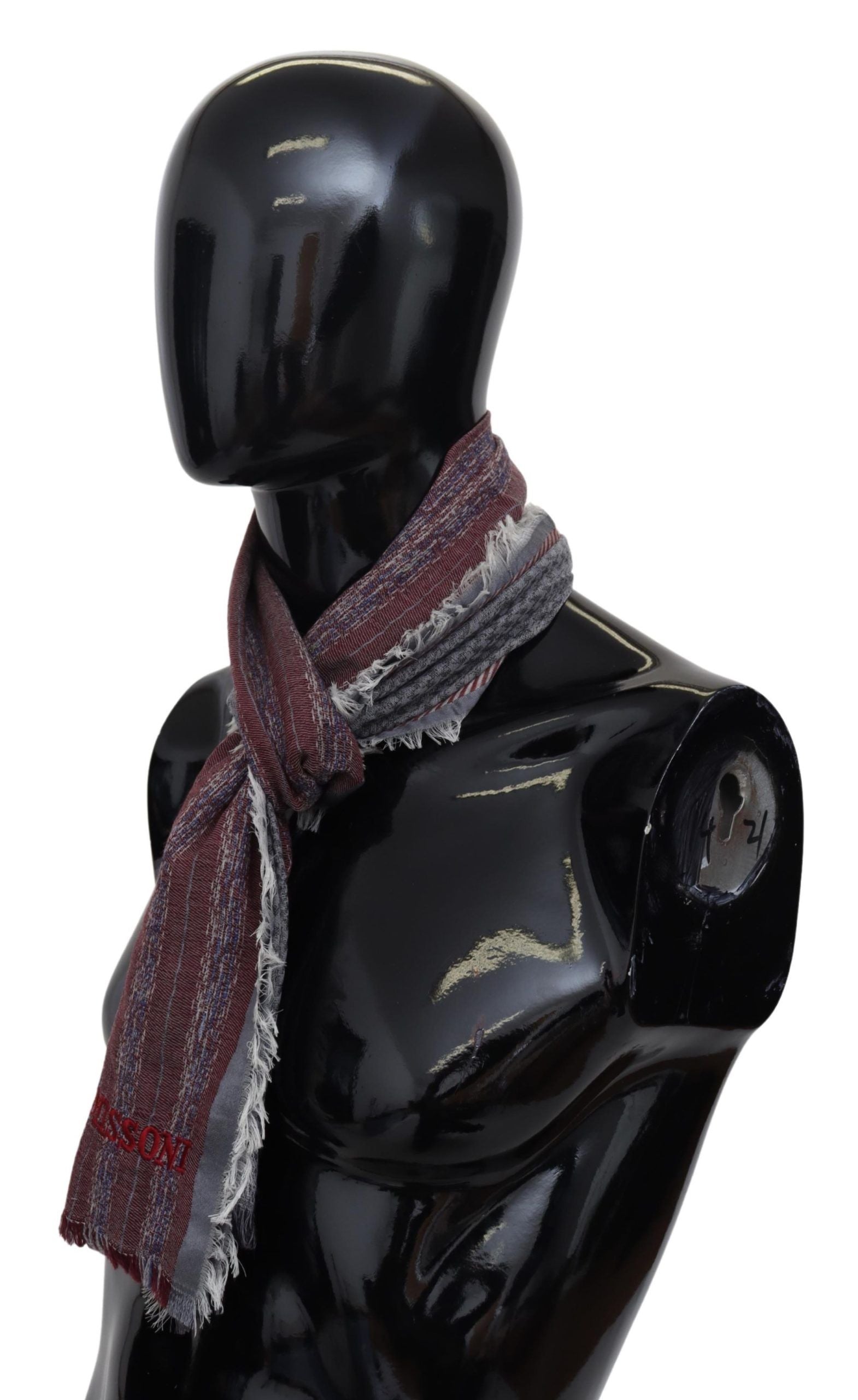 Missoni Elegant Unisex Wool Striped Logo Scarf