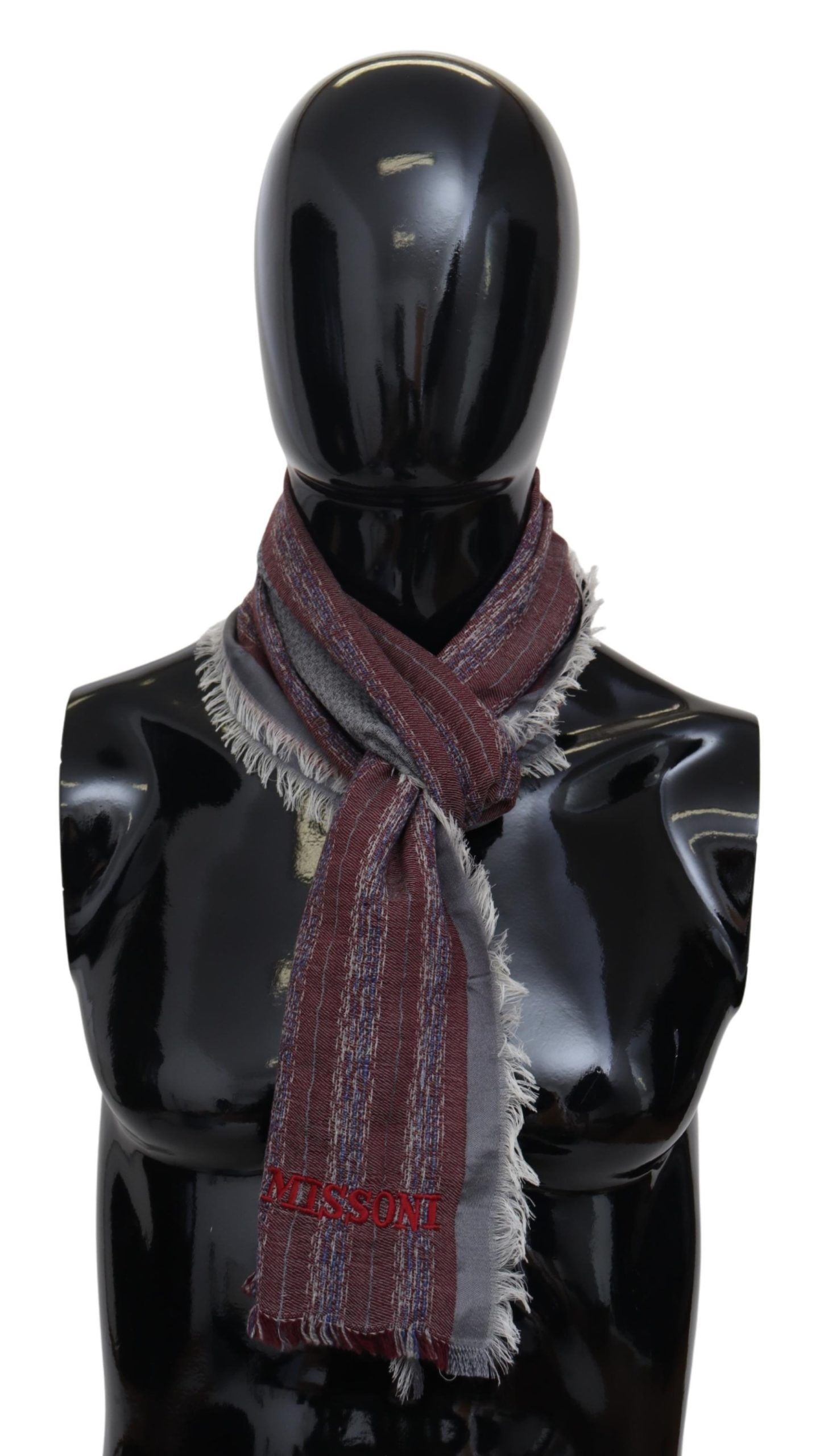 Missoni Elegant Unisex Wool Striped Logo Scarf