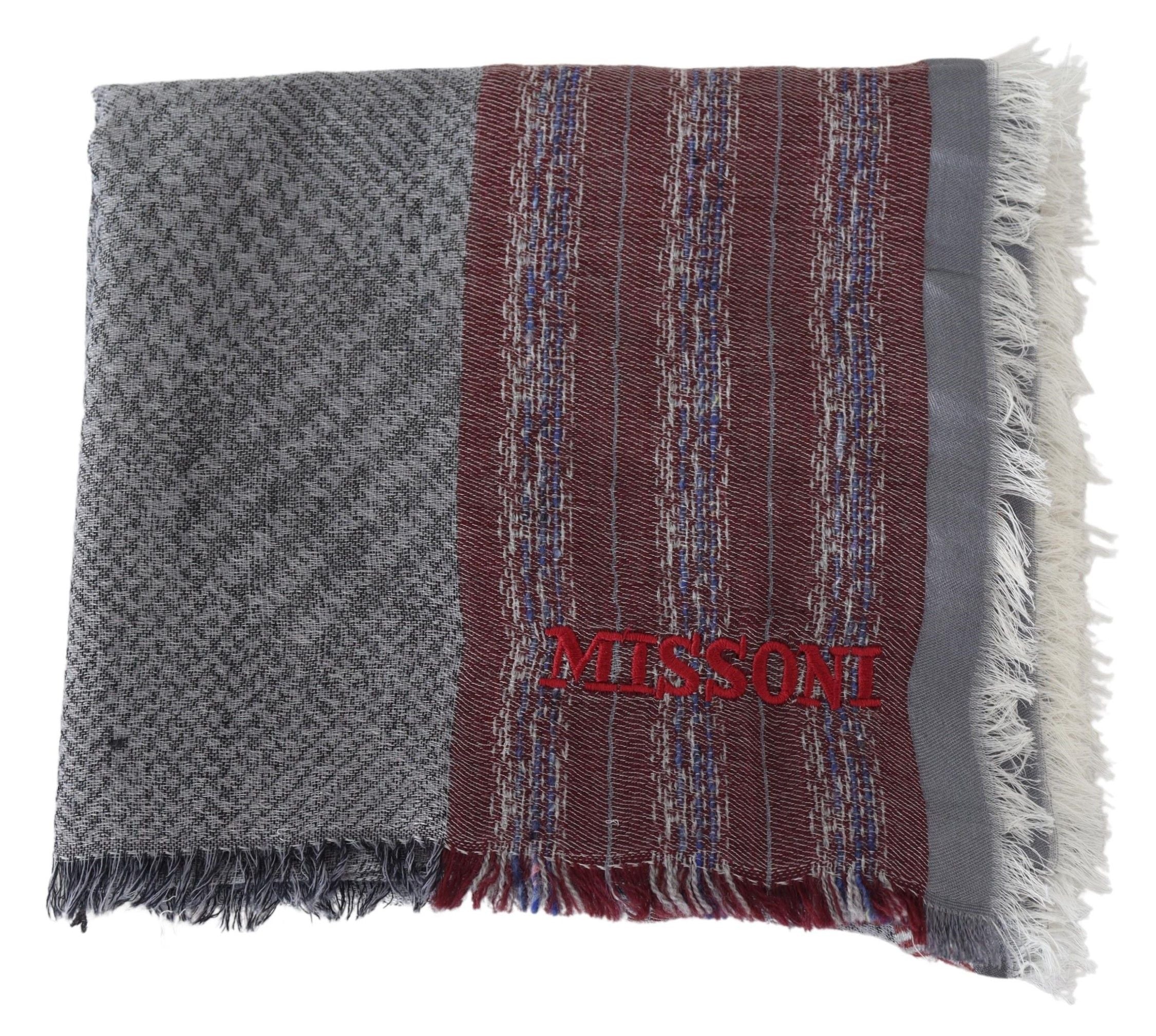Missoni Elegant Unisex Wool Striped Logo Scarf