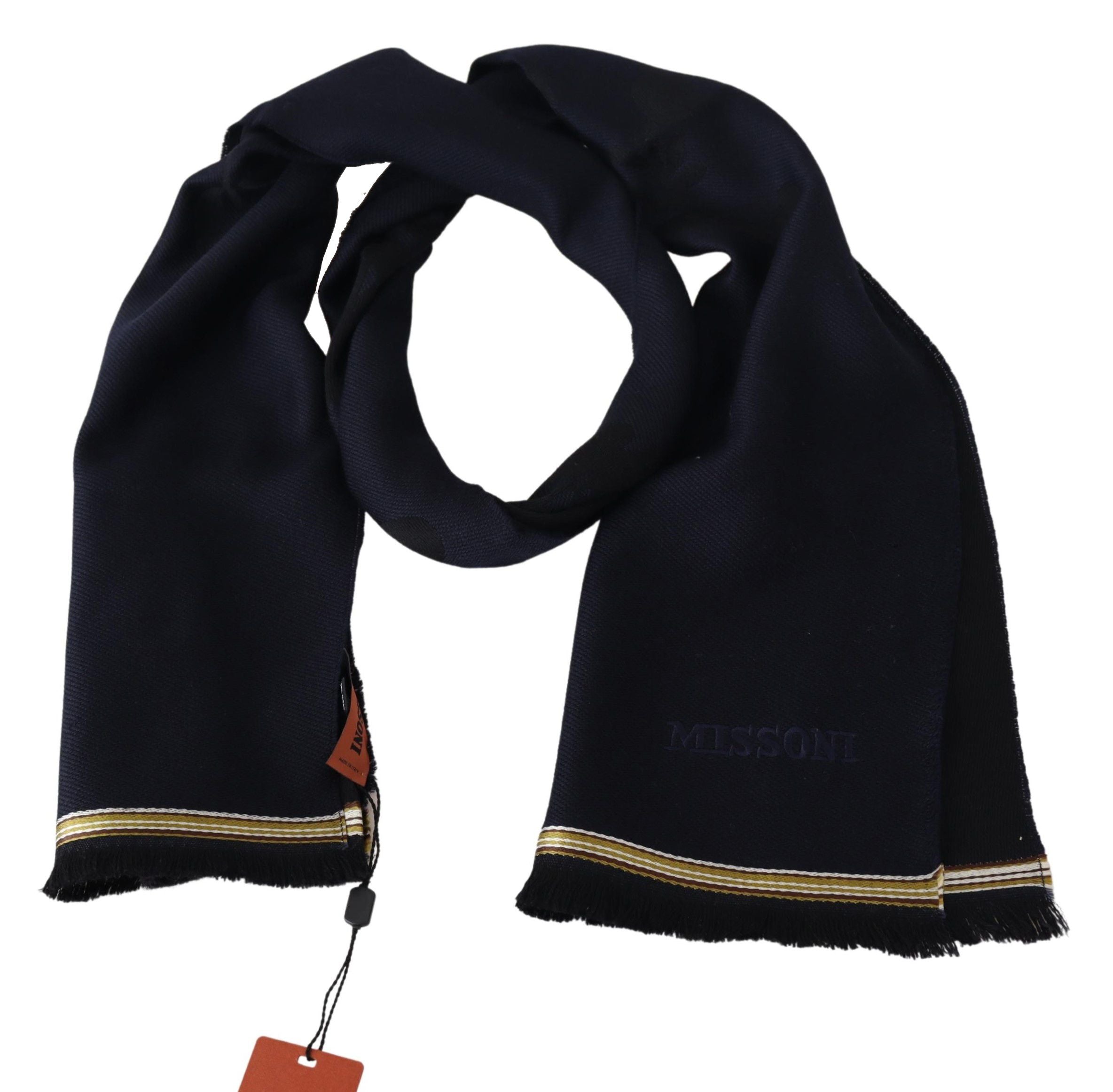 Missoni Unisex Elegant Wool Scarf with Embroidered Logo
