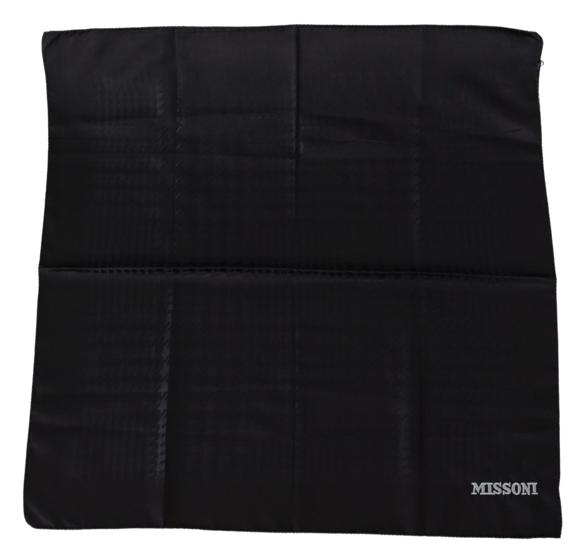 Missoni Elegant Sort Uld Halstørklæde med Logo Broderi