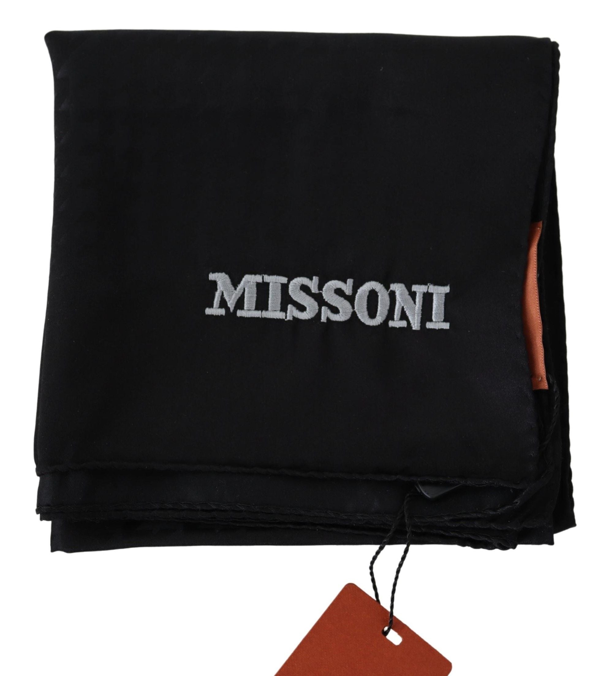 Missoni Elegant Sort Uld Halstørklæde med Logo Broderi