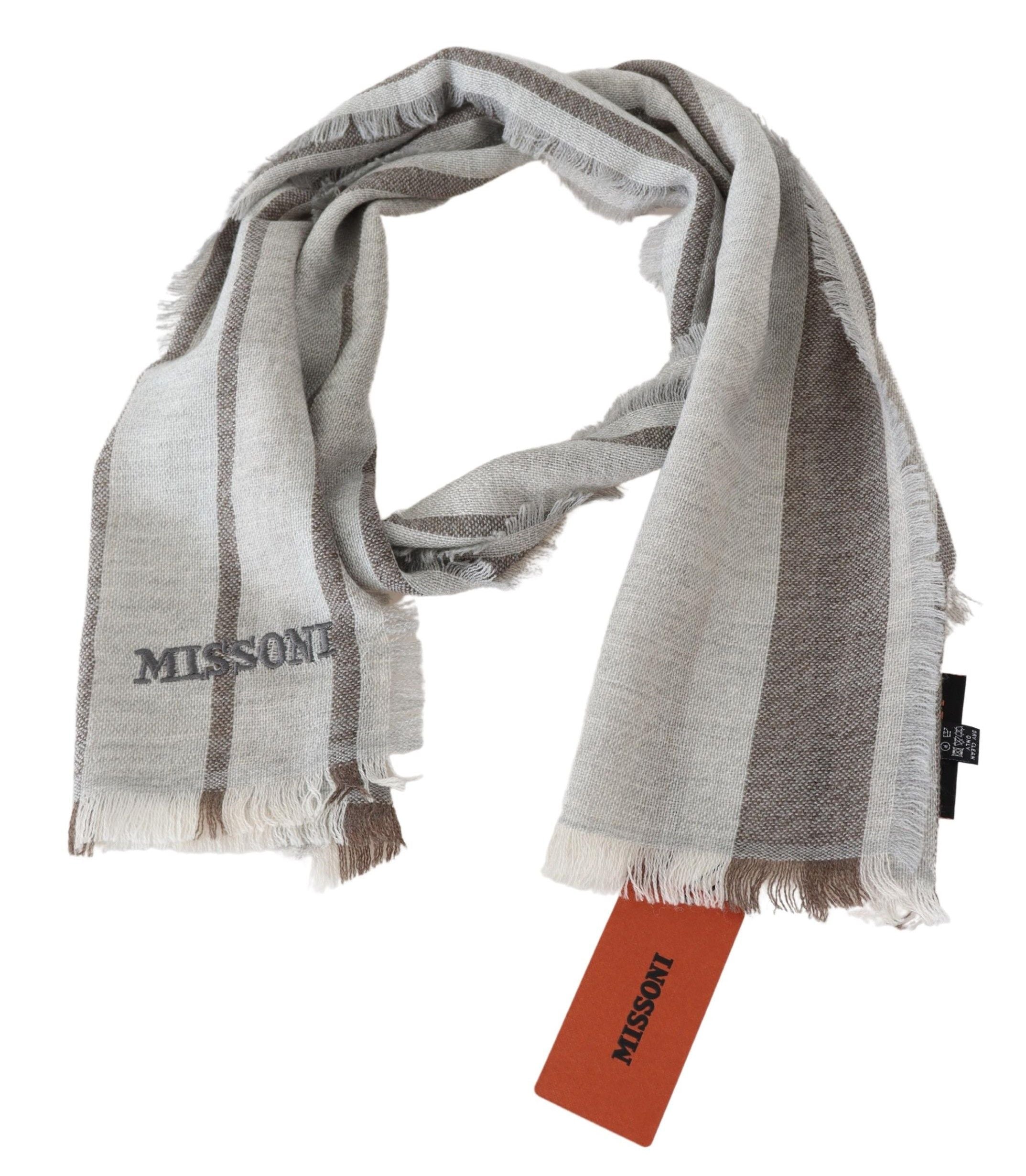 Missoni Multicolor Wool Stripe Fringed Scarf - Unisex