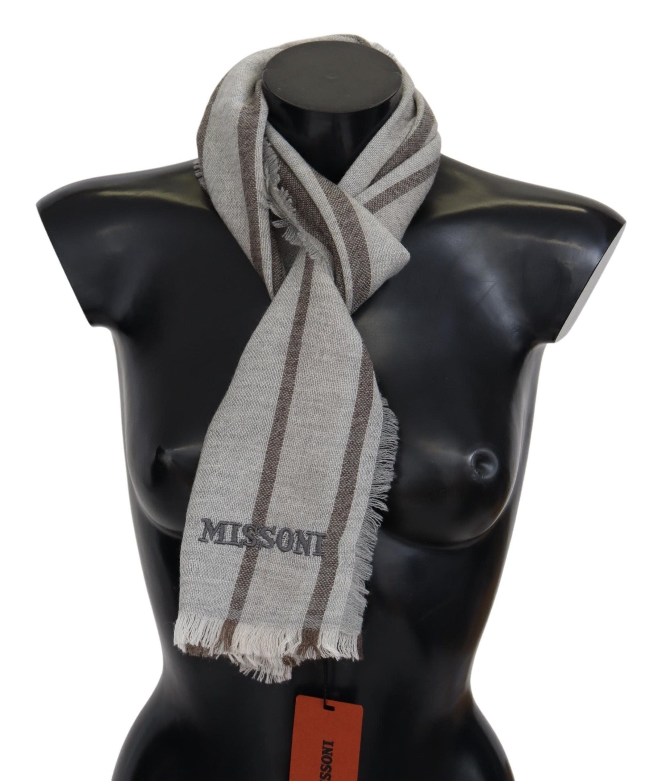 Missoni Multicolor Wool Stripe Fringed Scarf - Unisex