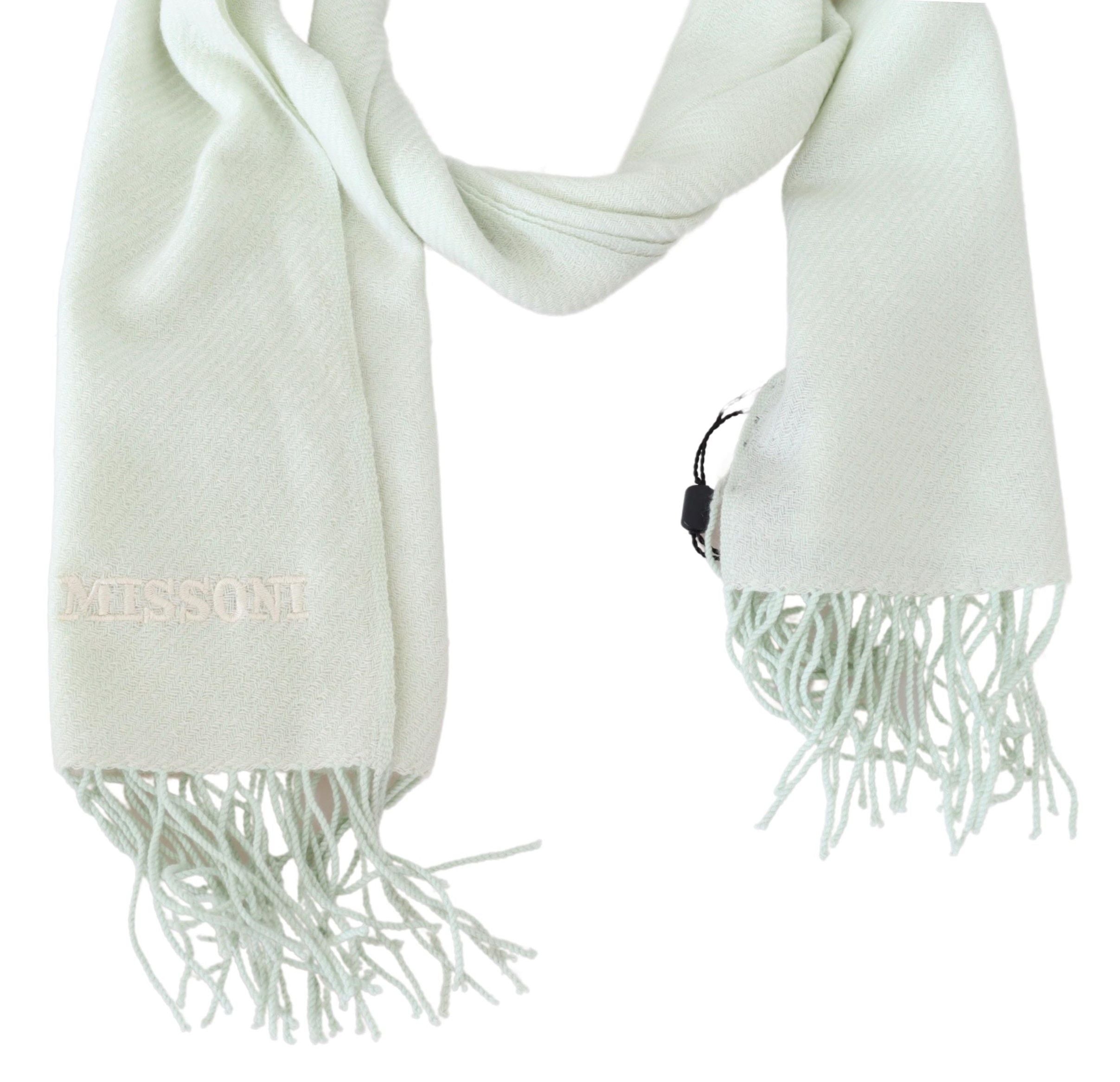 Missoni Elegant Hvid Cashmere Tørklæde
