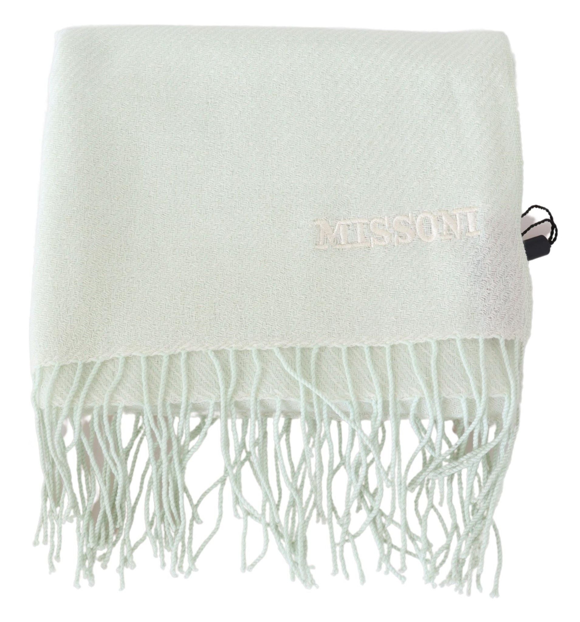 Missoni Elegant Hvid Cashmere Tørklæde