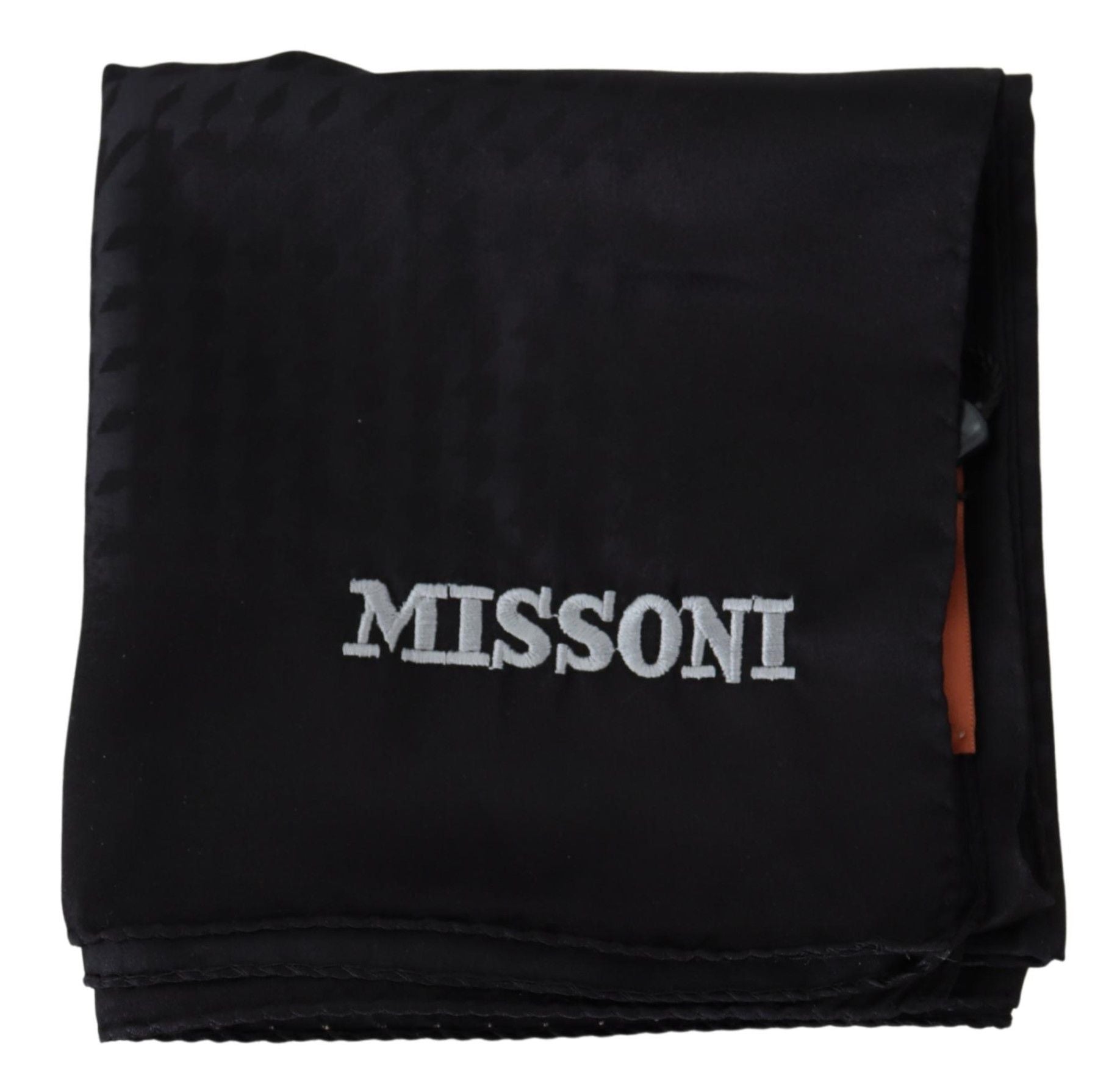 Missoni Elegant Sort Uld Halstørklæde med Broderet Logo