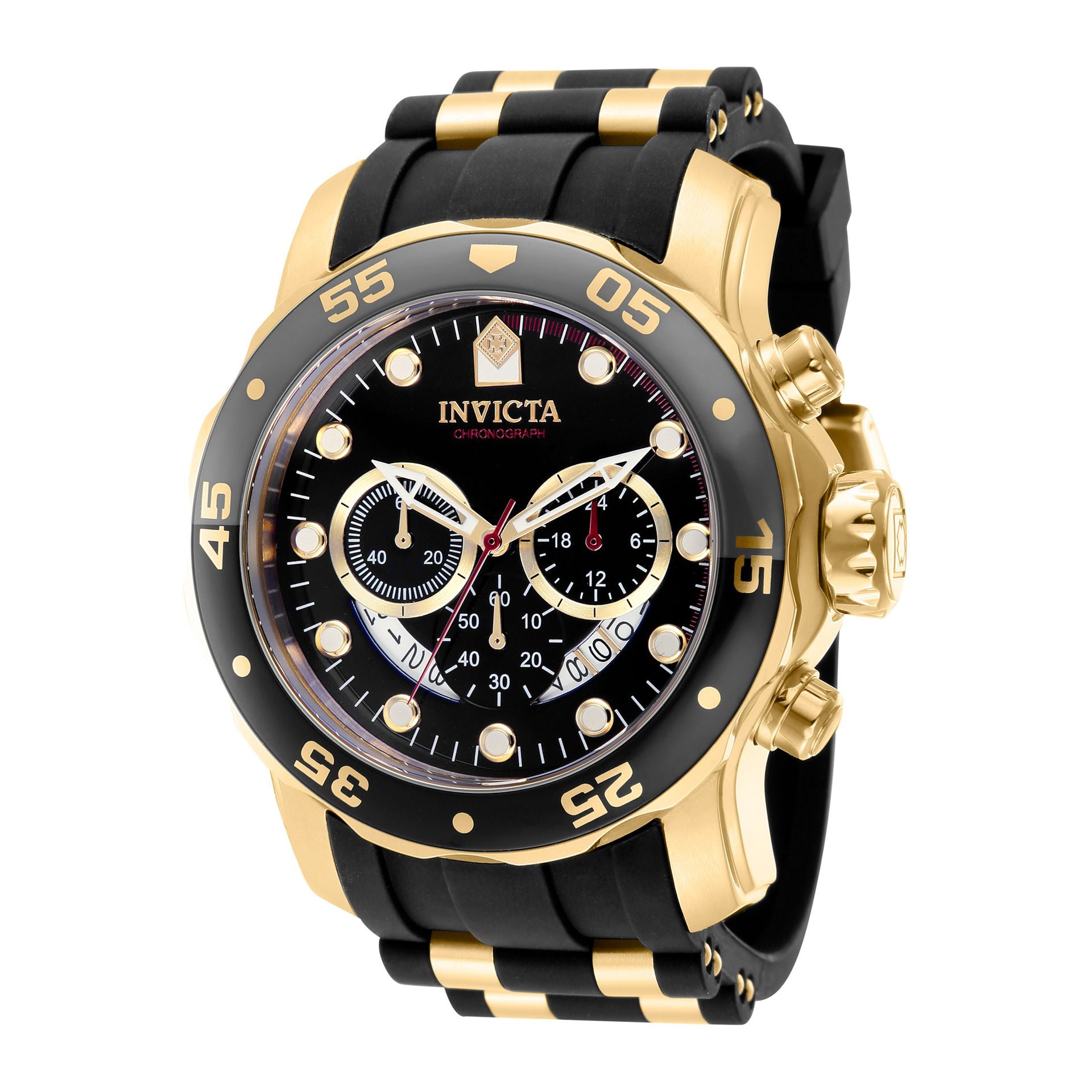 Invicta Mand Ur med Kronograf & Silikone Rem