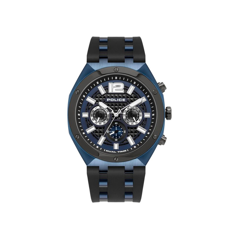 Police Blue Silicone Watch - Quartz Chronometer