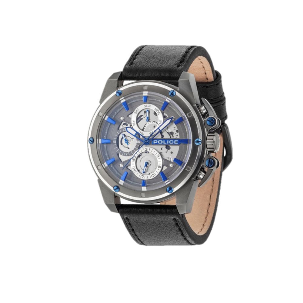 Police Black Leather Watch - Stilfuldt Herreur