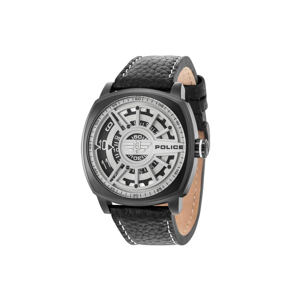 Police Black Leather Watch - Stiletto Design