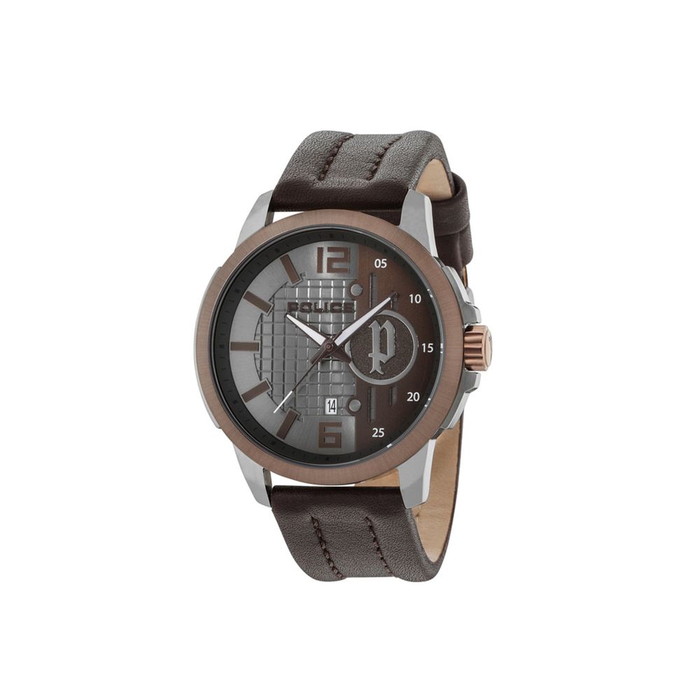 Police Brown Leather Watch for Men
