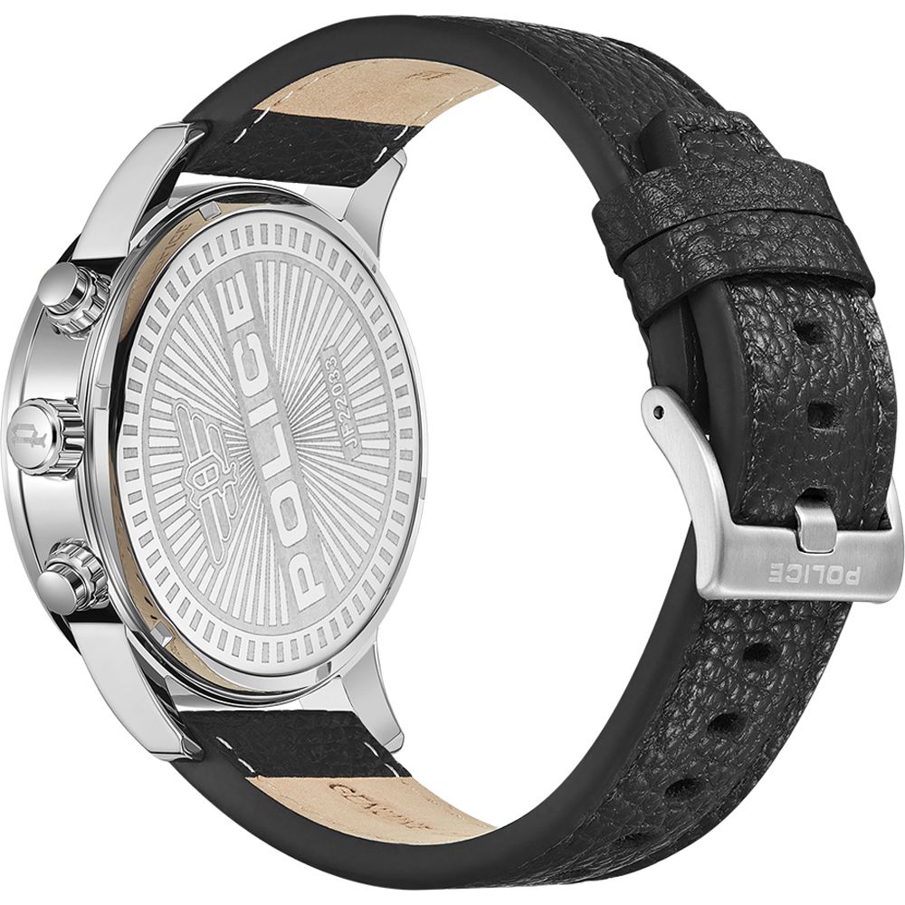 Police Black Leather Watch for Men