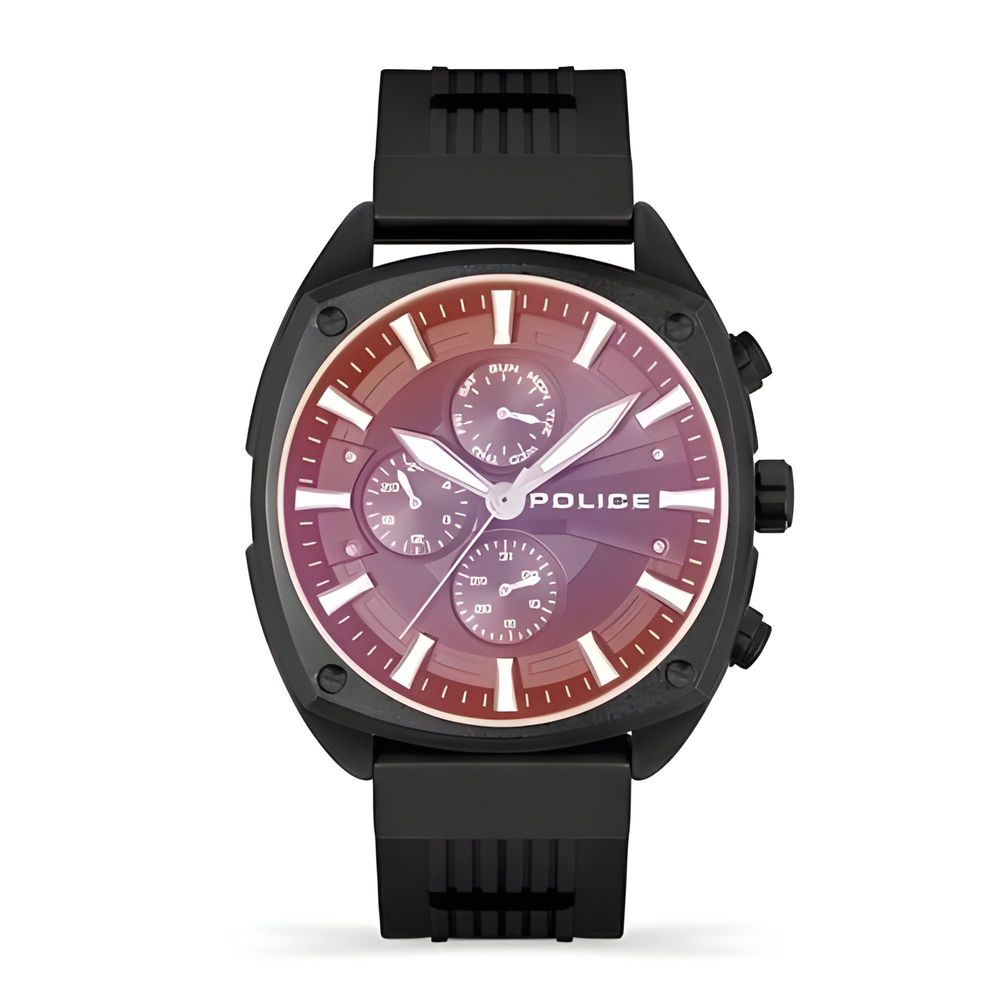Police Black Silicone Quartz Watch for Men