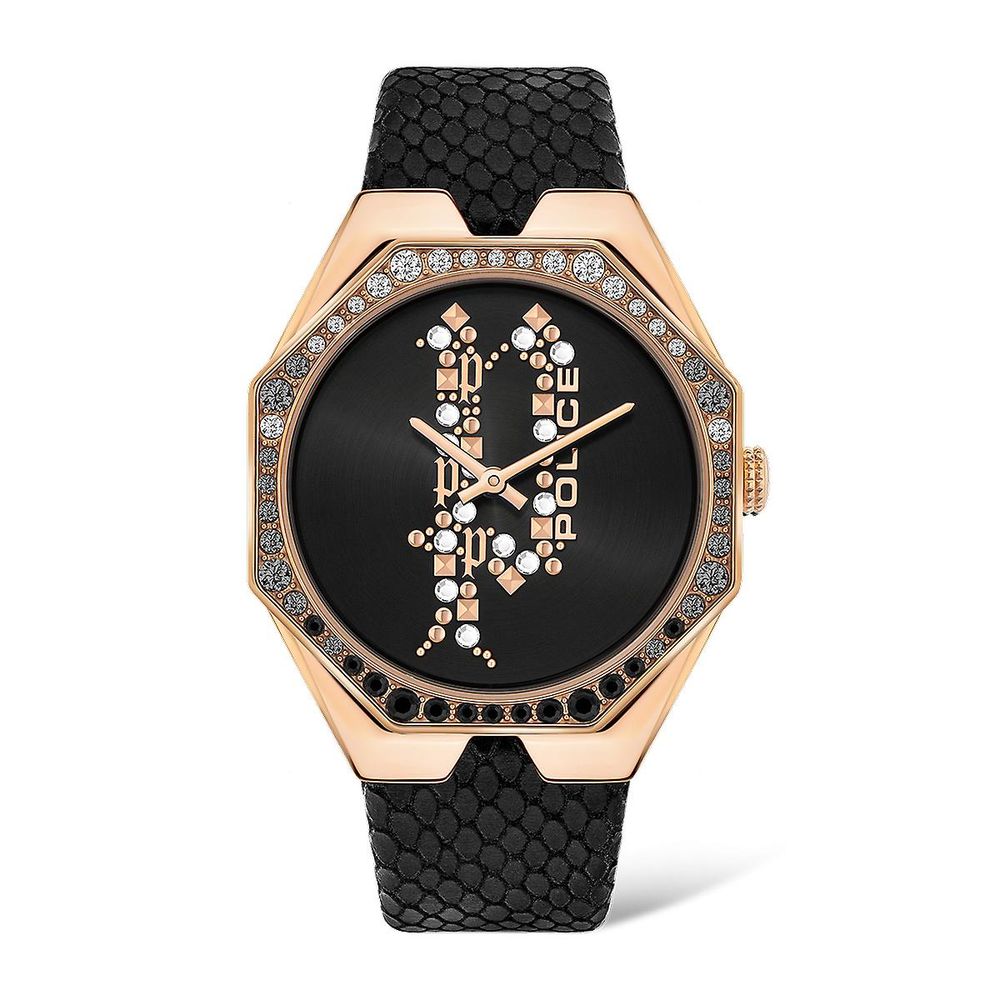 Police Black Leather Watch - Elegant Design for Men
