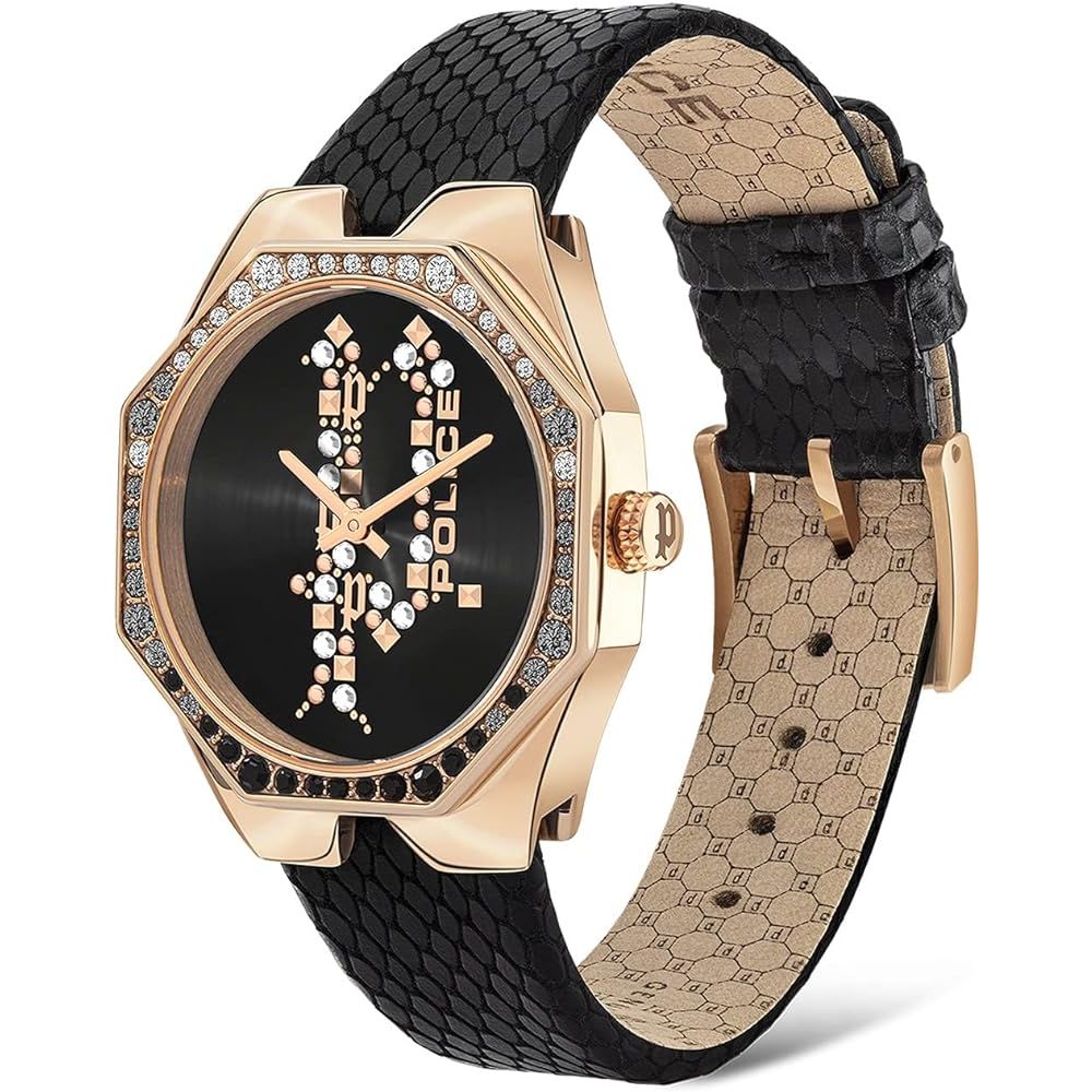 Police Black Leather Watch - Elegant Design for Men