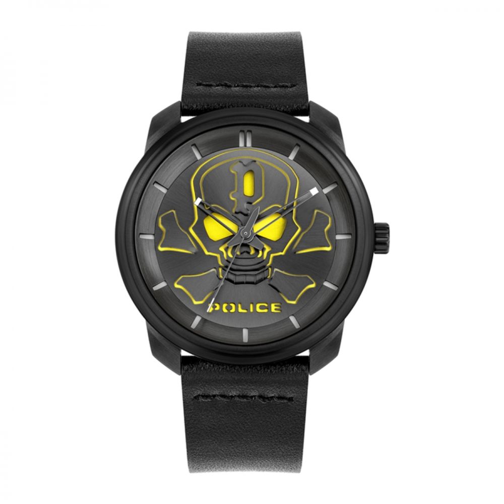 Police Black Leather Watch - Elegant Quartz Timepiece