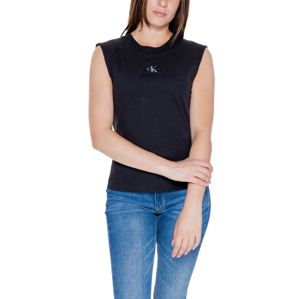 Calvin Klein Jeans Sort Cotton T-Shirt til Damer