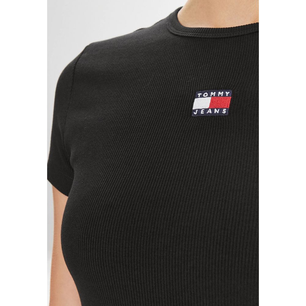 Tommy Hilfiger Kvinders Sorte T-Shirt i Bomuld