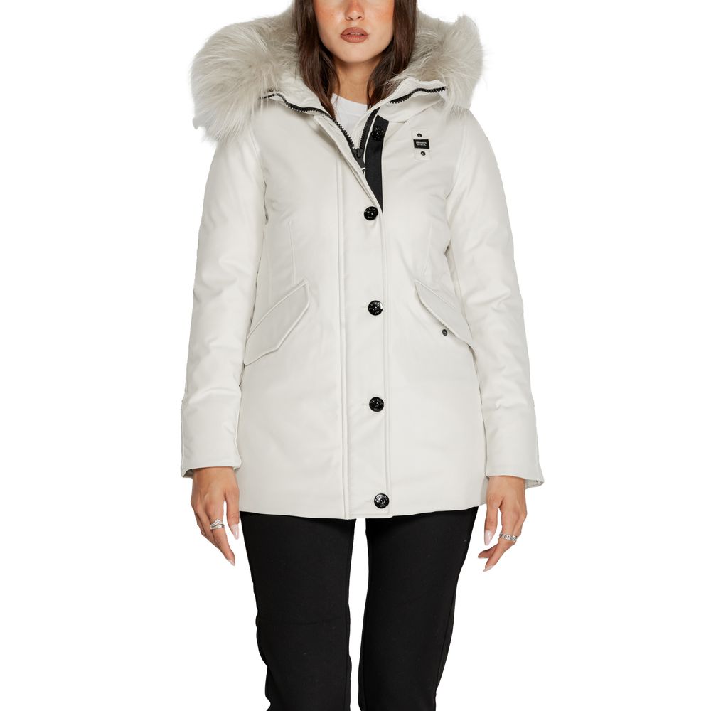 Blauer Hvid Polyester Jakke & Frakke til Kvinder
