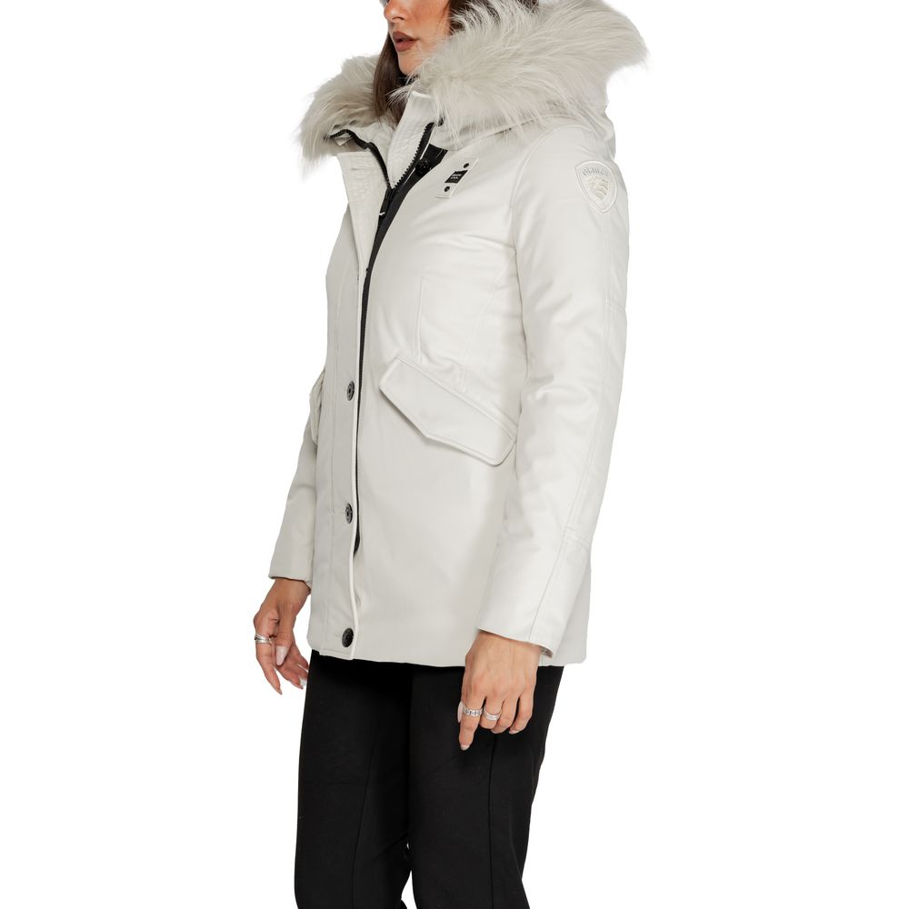 Blauer Hvid Polyester Jakke & Frakke til Kvinder