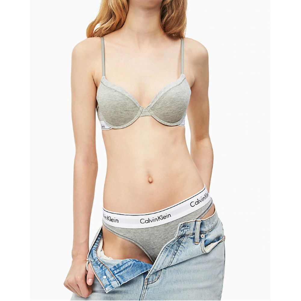 Calvin Klein Underwear Grå Bomulds Thong til Kvinder