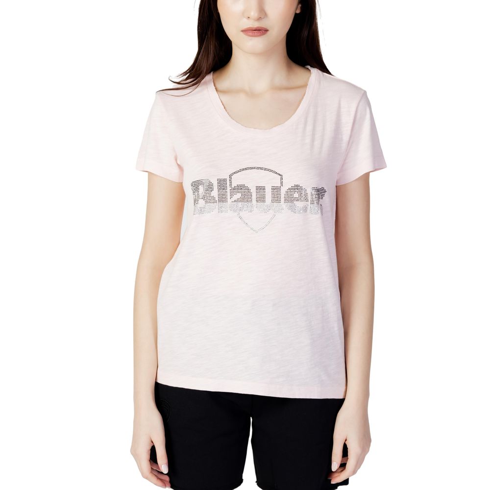 Blauer Multicolor T-Shirt til Damer - 100% Bomuld