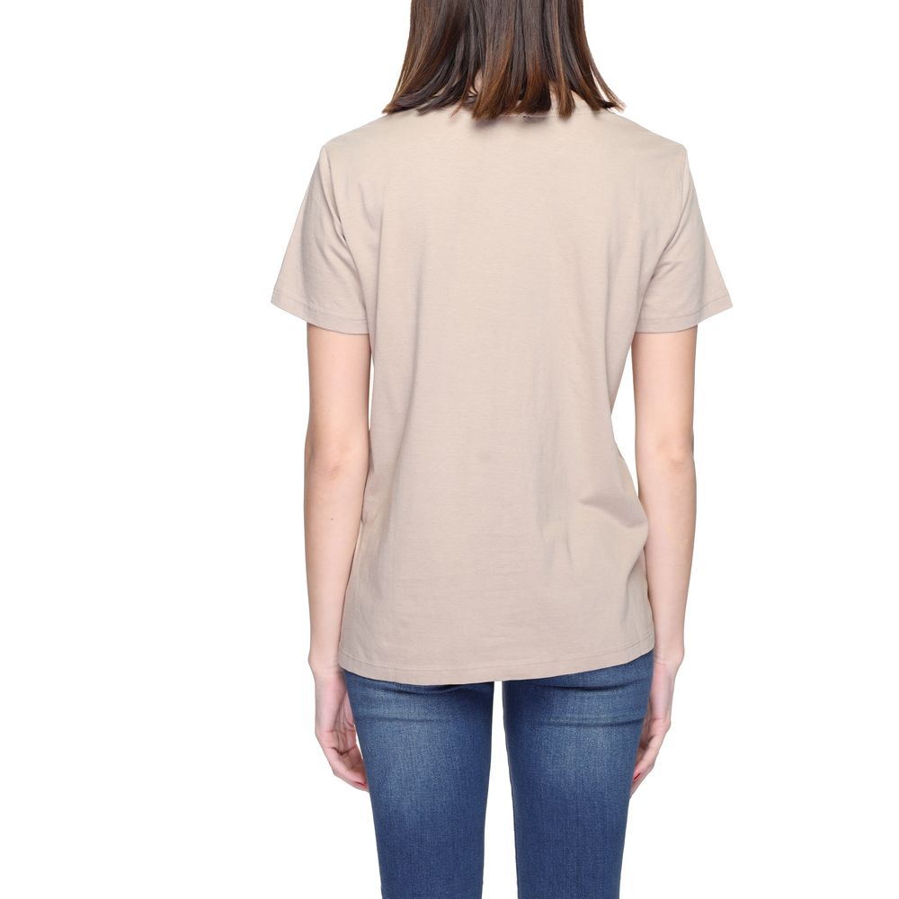 Blauer Beige T-Shirt til Kvinder - 100% Bomuld