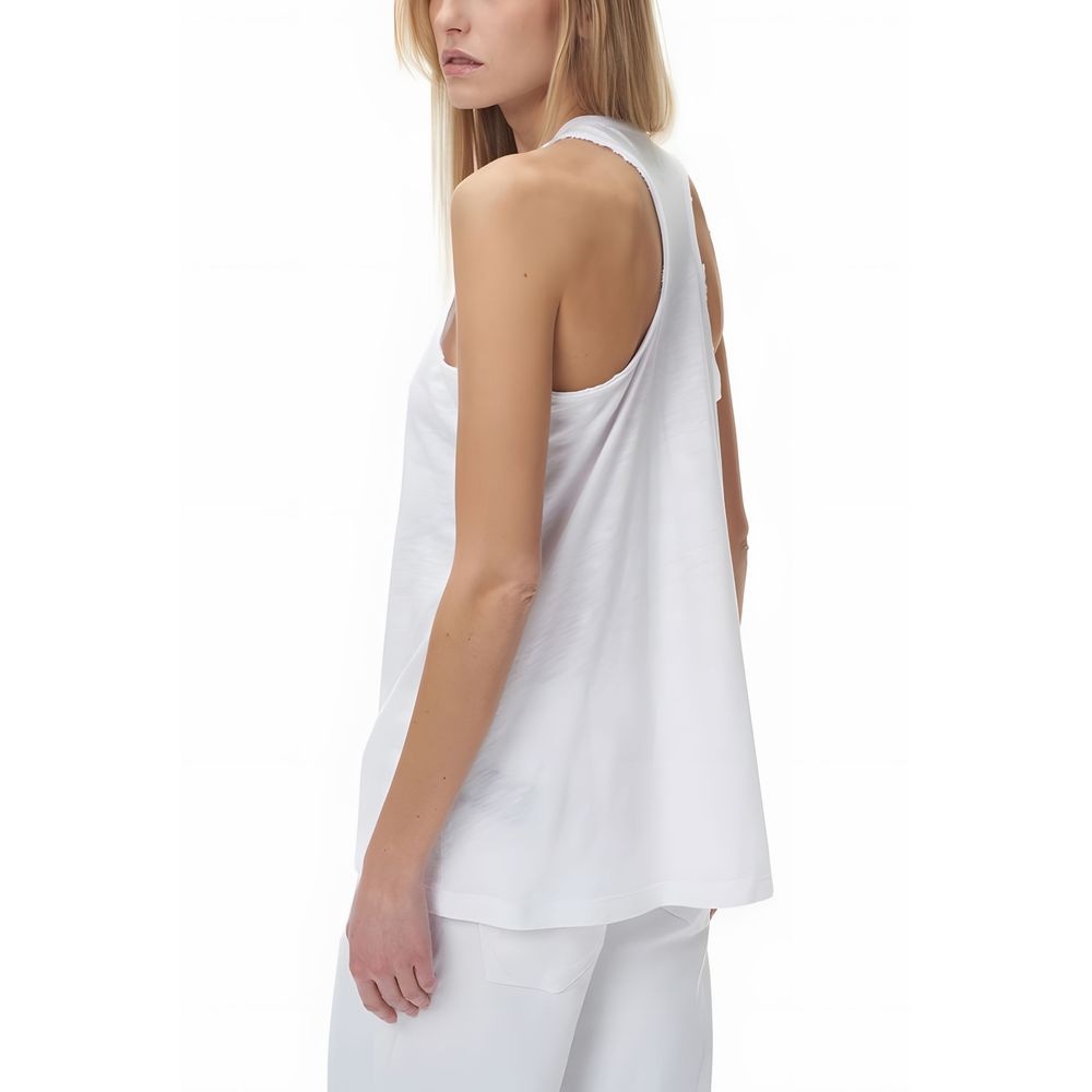 Blauer Hvid 100% Cotton Tank Top til Kvinder