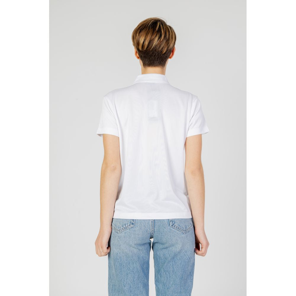 Blauer Hvid Polyester T-Shirt til Kvinder