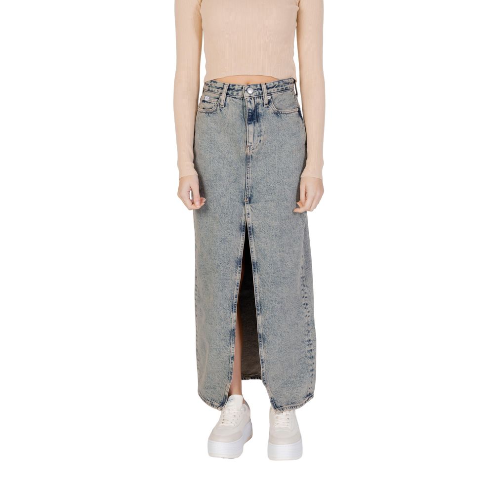 Calvin Klein Jeans Blå Bomulds Nederdel