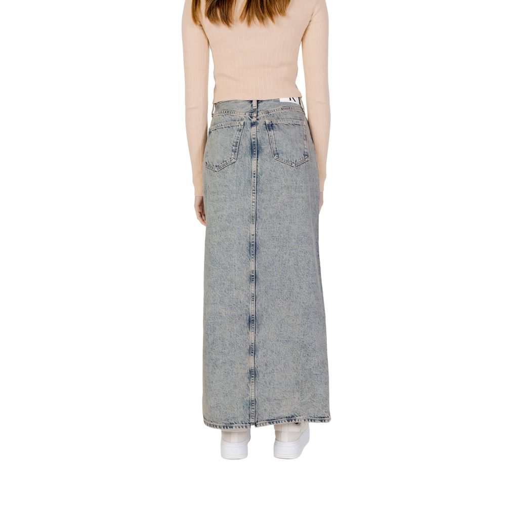 Calvin Klein Jeans Blå Bomulds Nederdel
