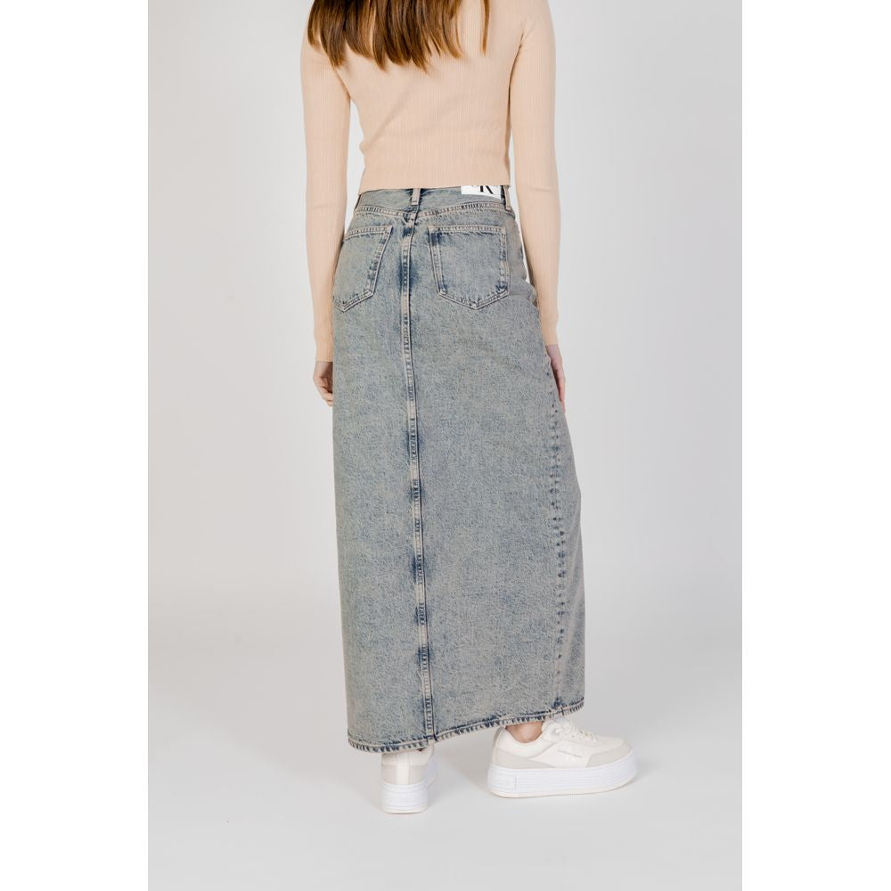 Calvin Klein Jeans Blå Bomulds Nederdel