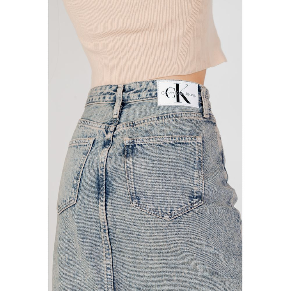 Calvin Klein Jeans Blå Bomulds Nederdel