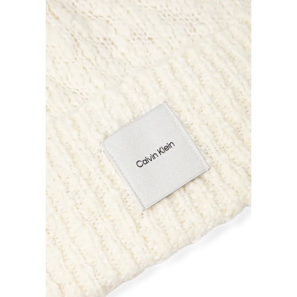Calvin Klein Hvid Polyester Beanie Hat