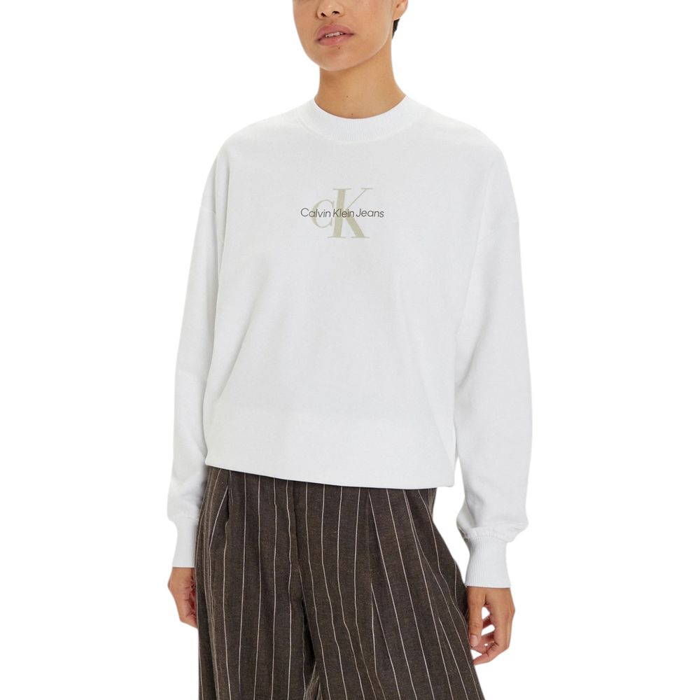 Calvin Klein Jeans Hvid Sweatshirt i 100% Genanvendt Bomuld