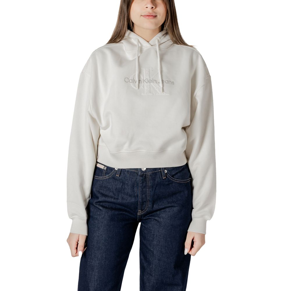 Calvin Klein Jeans Cream Cotton Sweatshirt