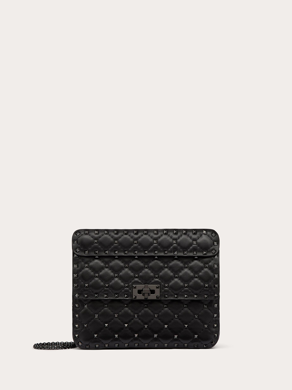Valentino Garavani Black Nappa Leather Medium Rockstud Spike Bag