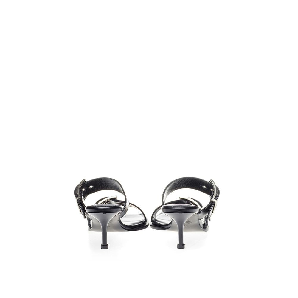 Alexander McQueen Sorte Lædersandaler til Elegante Oplevelser