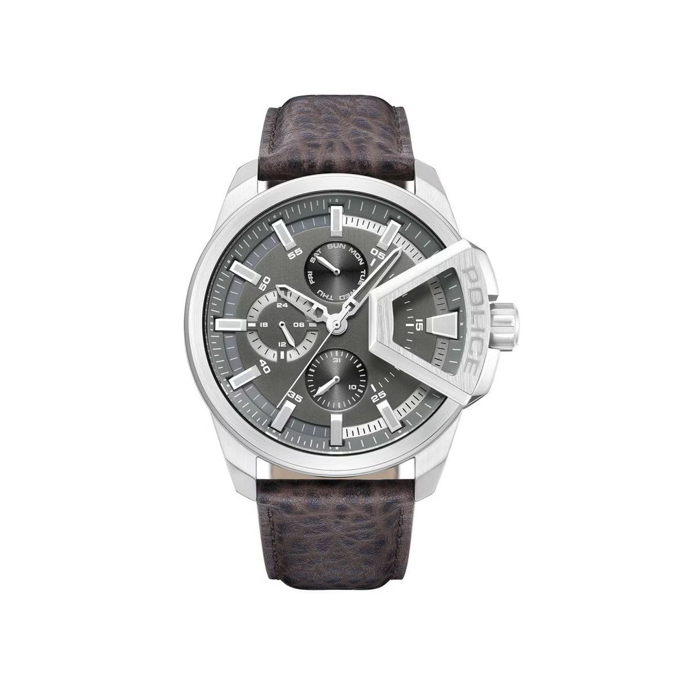 Police Brown Leather Watch for Men