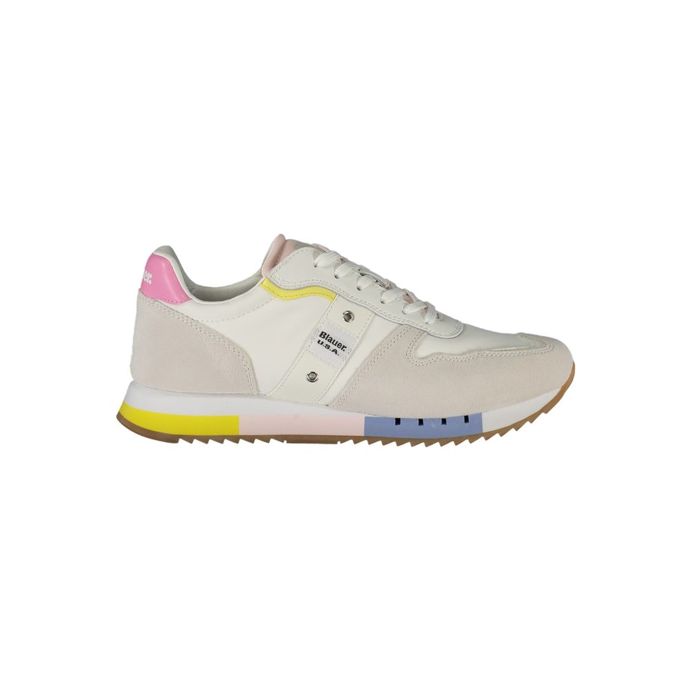 Blauer Hvid Læder Sneakers til kvinder