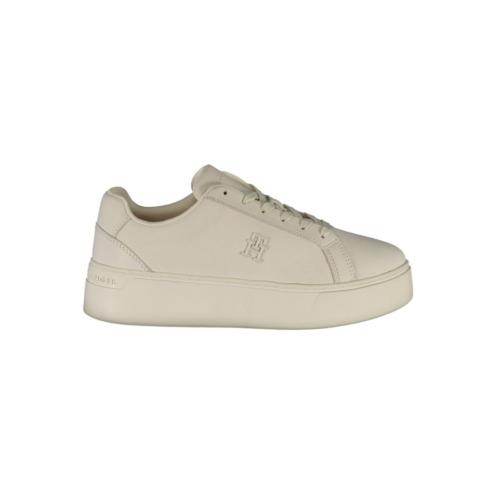 Tommy Hilfiger Hvide Polyester Sneakers