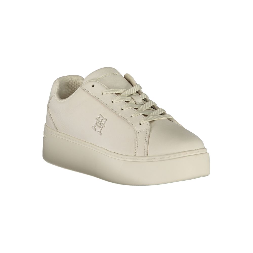 Tommy Hilfiger Hvide Polyester Sneakers