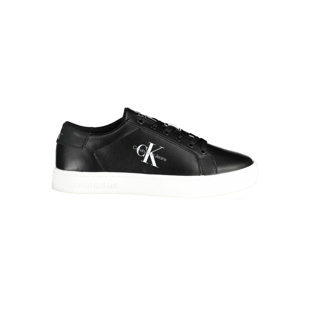 Calvin Klein Mænds Sorte Læder Sneakers