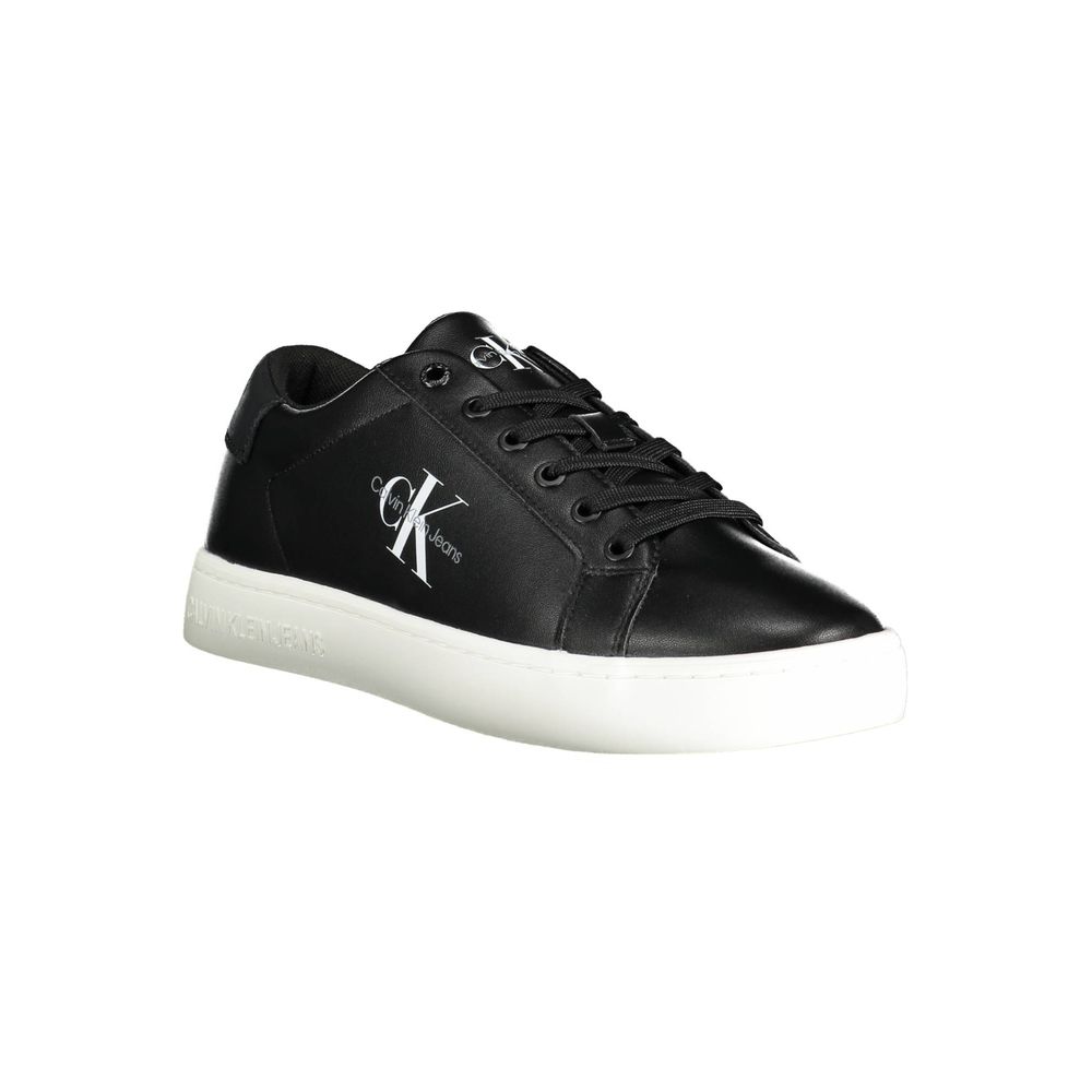 Calvin Klein Mænds Sorte Læder Sneakers