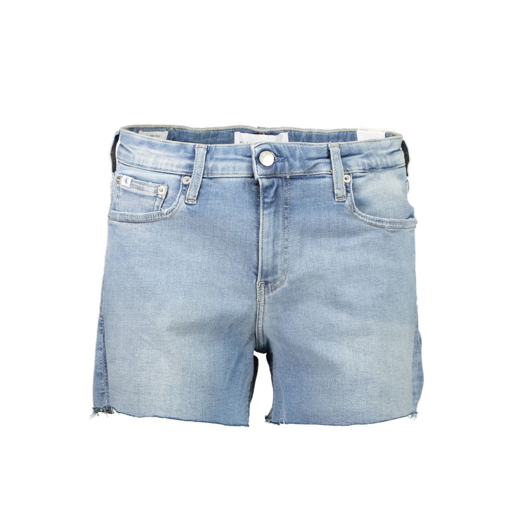 Calvin Klein Lys Blå Cotton Shorts til Kvinder