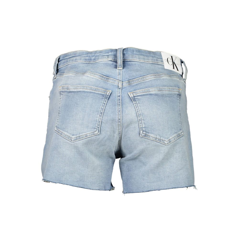 Calvin Klein Lys Blå Cotton Shorts til Kvinder