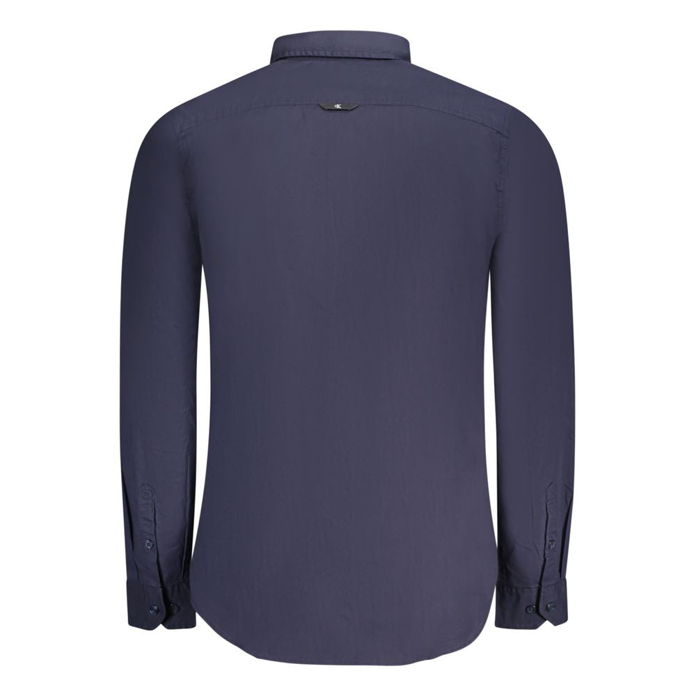 Calvin Klein Slim Fit Langærmet Skjorte til Mænd - Blå