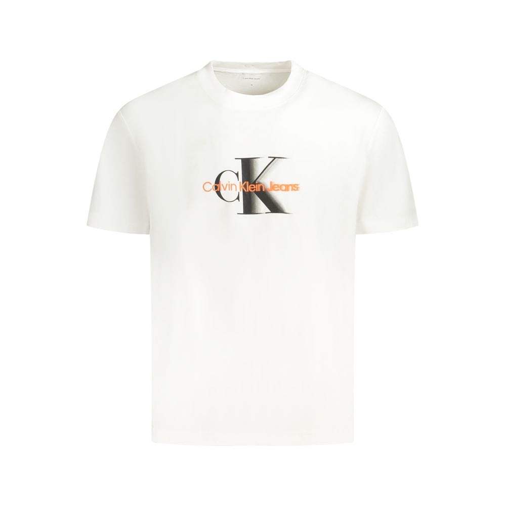 Calvin Klein Hvid T-shirt i Genanvendt Bomuld