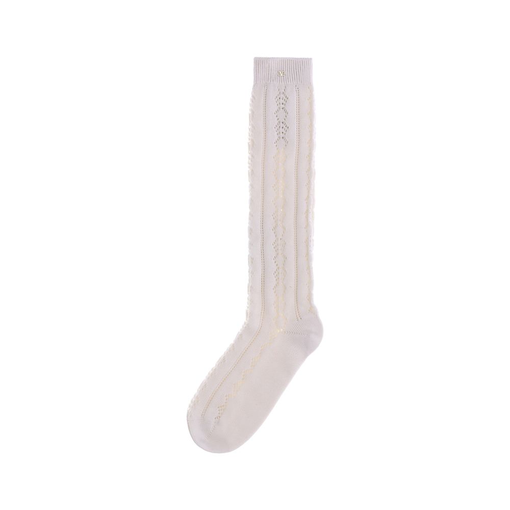 Valentino Garavani Cotton Crochet Socks - Elegante Knæstrømper